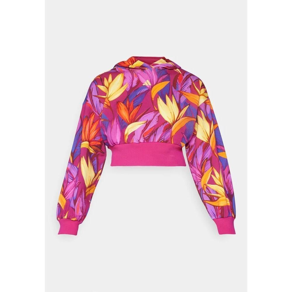 Adidas Farm Rio Women’s Birds of Paradise Bright Magenta Bold Pink Multi Cropped - Picture 5 of 10